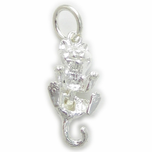 Cat movable sterling silver charm .925 x 1 Cats charms