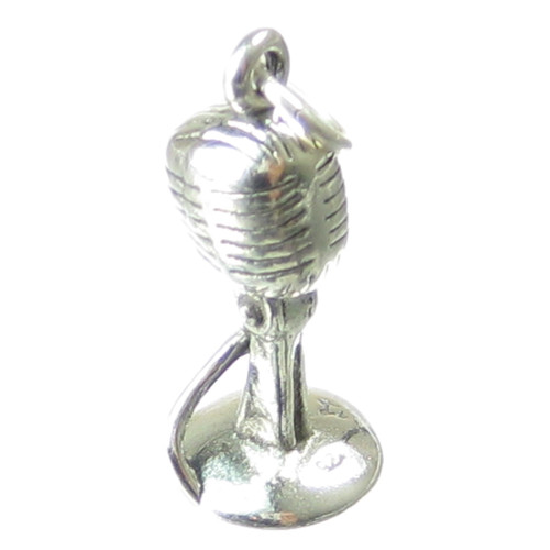 Microphone sterling silver charm .925 Mic charms of Microphones