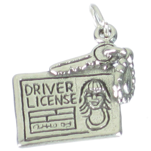 Driver License sterling silver charm .925 x 1 Driving license charms