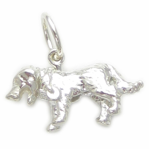 Dog sterling silver charm .925 x 1 Doggy Dogs charms