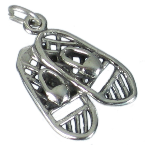 Snow shoes sterling silver charm .925 x 1 Snowshoes charms