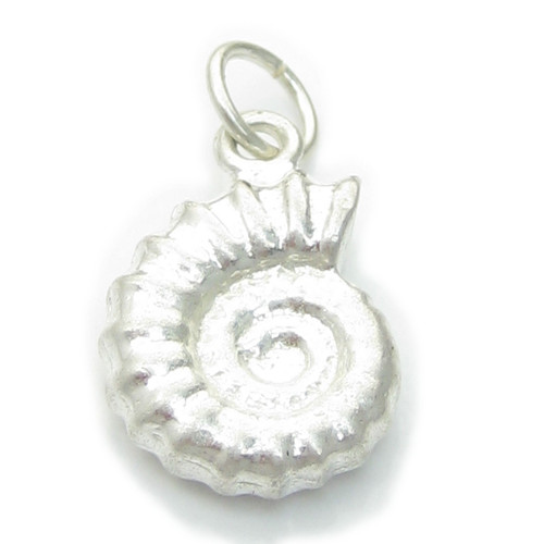 Ammonite sterling silver charm .925 x 1 Fossils charms Ammonites shells