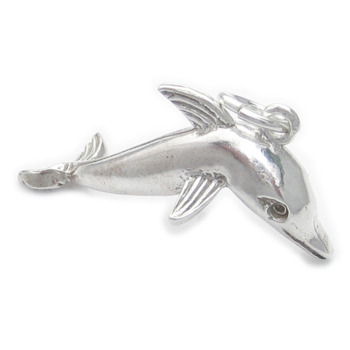 Dolphin sterling silver charm .925 x 1 Dolphins charms H