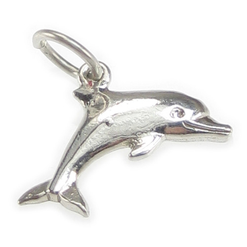 Dolphin 2D sterling silver charm .925 x 1 Small dolphins charms