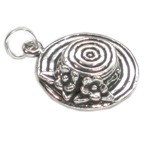 Hat sterling silver charm .925 x 1 Hats Clothing charms