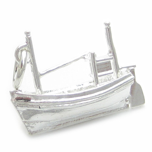 Fishing Boat sterling silver charm .925 x 1 Fisherman Boats charms