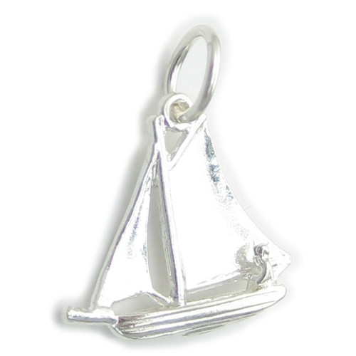 Sailboat sterling silver charm .925 x 1 Sailing Boats and yachts charms