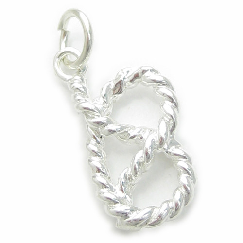 Knot in Rope sterling silver charm .925 Love Knots Memory charms