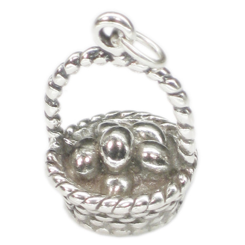 Basket of Easter eggs sterling silver charm .925 x 1 Egg charms