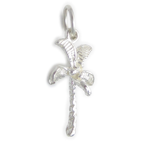 Palm trees with coconuts sterling silver charm .925 x 1 Palms tree charms