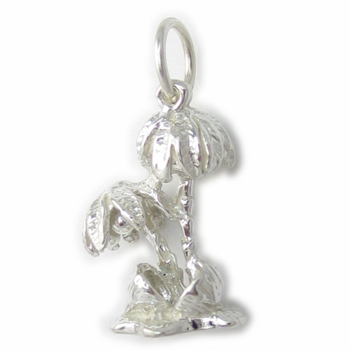 Palm Trees sterling silver charm .925 x 1 Desert Island charms A1