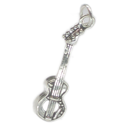 Bass Guitar sterling silver charm Music .925 x 1 Guitars charms