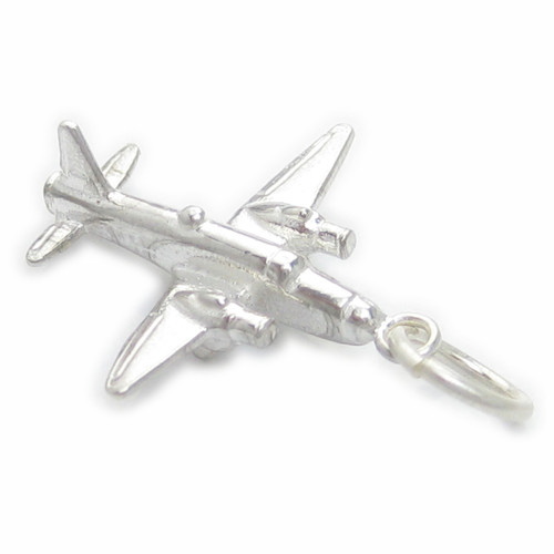 Bomber style aeroplane sterling silver charm .925 Planes charms