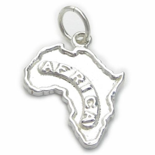 Africa map sterling silver charm .925 African Continent Country charms