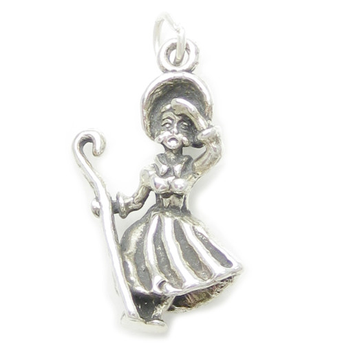 Little Bo Peep sterling silver charm .925 x 1 Nursery rhyme charms