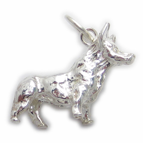 Corgi Dog sterling silver charm .925 x 1 Corgis dogs charms