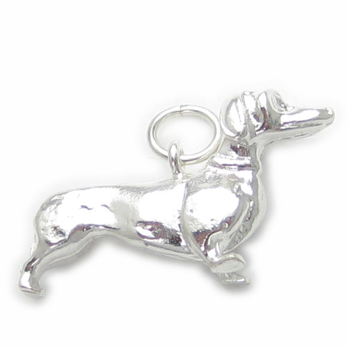 Dachshund sterling silver charm .925 x 1 Dog Sausage Dogs charms