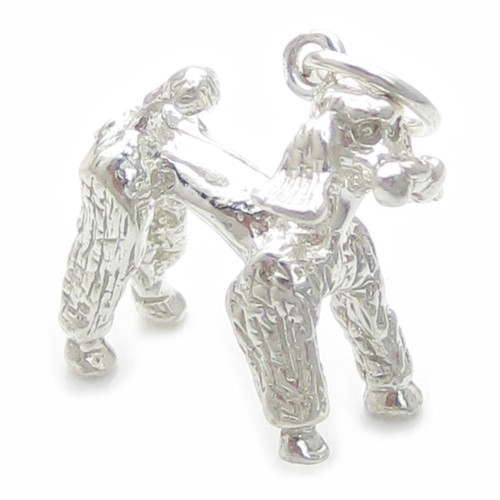 Poodle sterling silver charm .925 Poodles Dog Dogs charms B