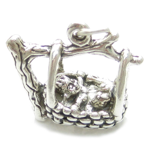 Rock a Bye Baby in a cradle sterling silver charm .925 x 1 charms