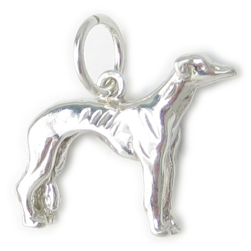 Greyhound dog sterling silver charm .925 x 1 Grey Hound Dogs charms