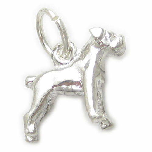 Boxer dog small sterling silver charm .925 Boxers Dogs charms
