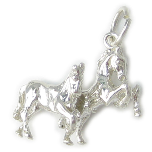 Horse and foal sterling silver charm .925 x 1 Horses Foals charms