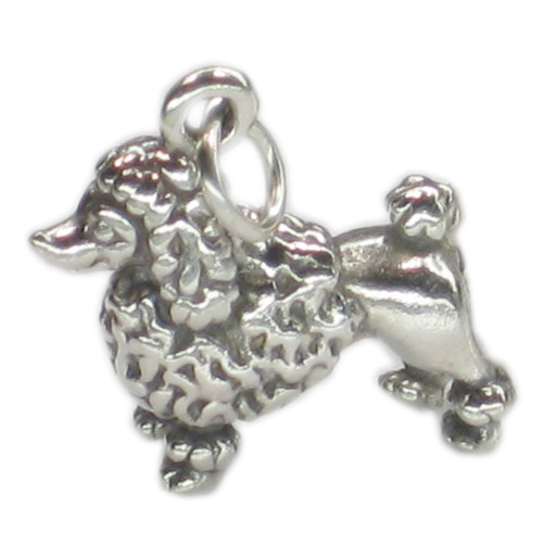 Poodle Dog sterling silver charm .925 x 1 Poodles Dogs charms