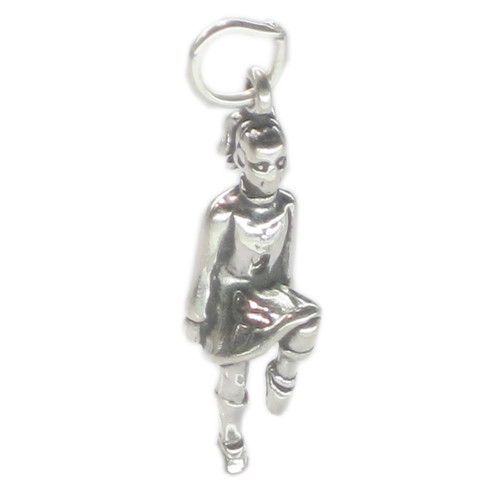 Irish Dancer sterling silver charm .925 x 1 Doing a dancing Jig