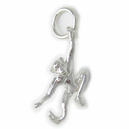 Monkey just hanging sterling silver charm .925 x 1 Monkeys charms