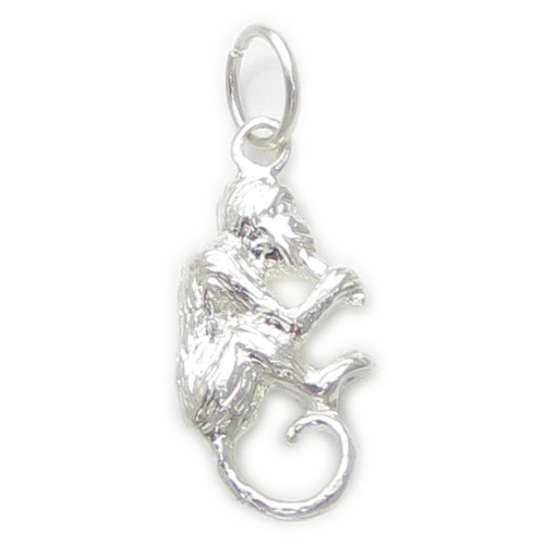 Monkey eating a banana sterling silver charm .925 x 1 Monkies Monkeys