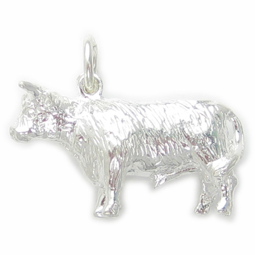 Bull sterling silver charm .925 Farm Bulls charms