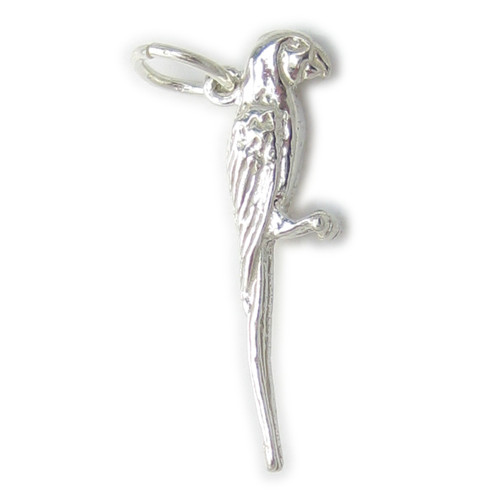 Parrot Sterling Silver Charm .925 parrots bird birds charms