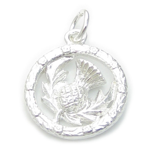 Thistle sterling silver charm pendant .925 x1 Scottish and Thistles charms