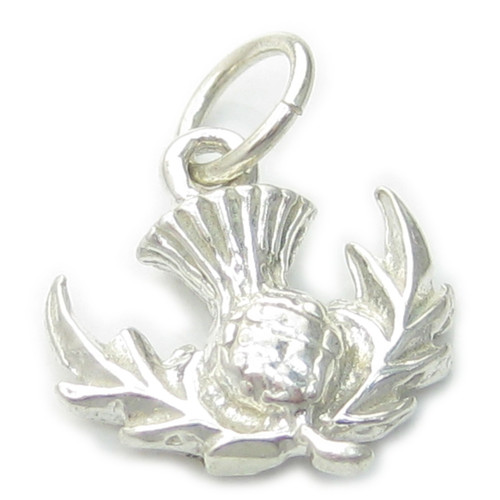 Thistle flower sterling silver charm .925 x 1 Thistles and Scottish charms