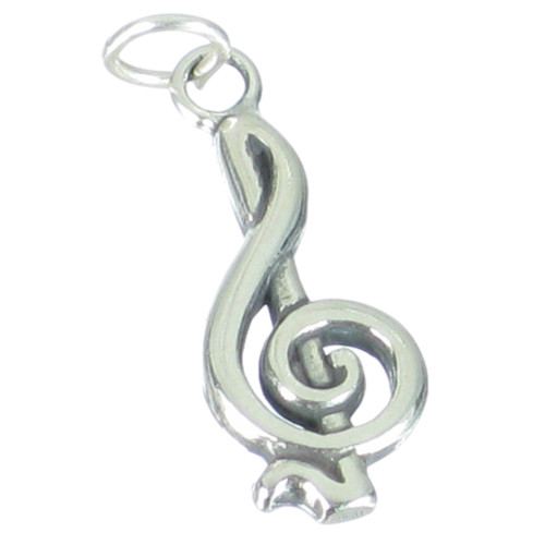 Treble Clef sterling silver charm pendant .925 x 1 Music charms