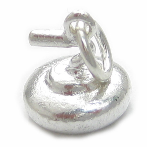 Curling Stone sterling silver charm .925 Stones charms