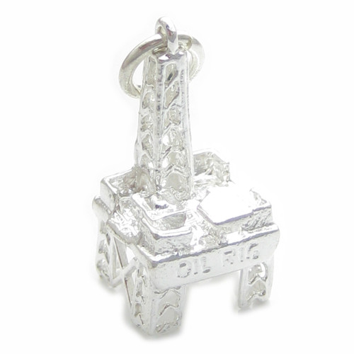 Oil Rig Platform sterlng silver charm .925 Oilrig Platforms Rigs charms