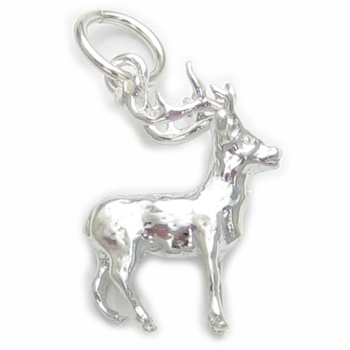 Deer Stag sterling silver charm .925 x 1 stags animals charms