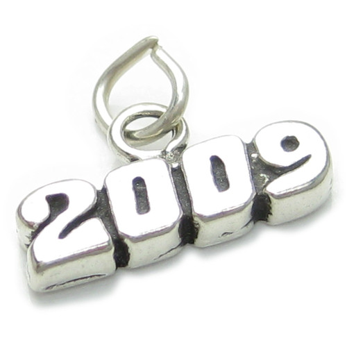 2009 Year sterling silver charm .925 x 1 Birthday Anniversary charms