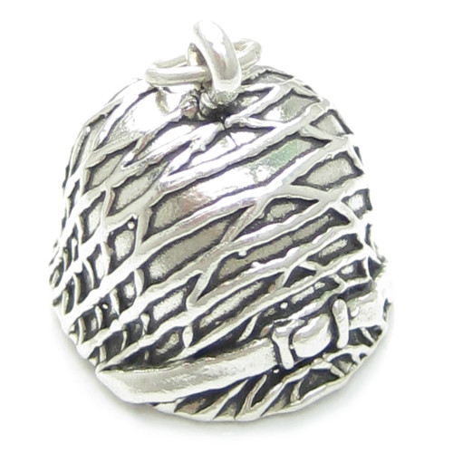 Army Helmet large sterling silver charm .925 Armed forces charms