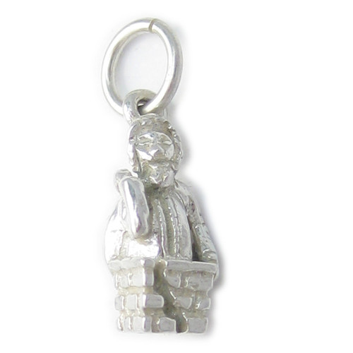 Santa STUCK In Chimney sterling silver charm .925 x 1 Christmas charms
