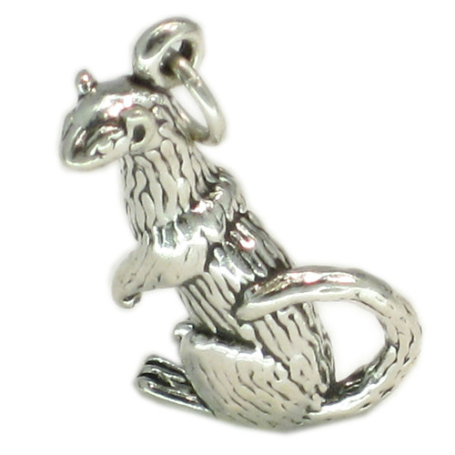 Ferret sterling silver large charm - pendant .925 x 1 ferrets charms