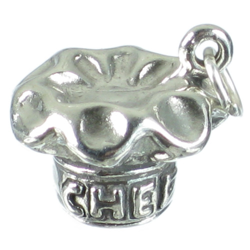 Chefs Hat sterling silver charm .925 x 1 Chef Hats Toque Dodin Bouffant