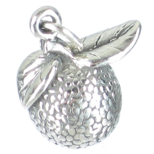 Orange sterling silver charm .925 x 1 Oranges Fruit Fruits charms