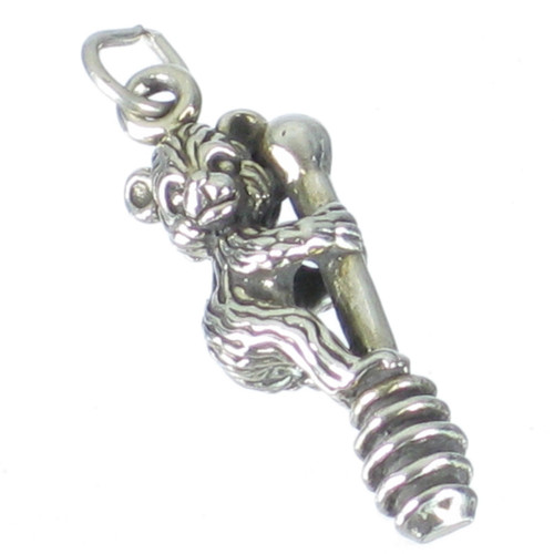 Bear on a Honey Dipper sterling silver charm .925 x 1 Bears charms