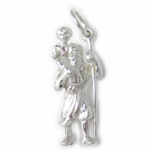 Saint Christopher sterling silver charm .925 x 1 Traveller Travelling