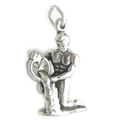 Aquarius sterling silver charm .925 x 1 Water Carrier Zodiacs charms