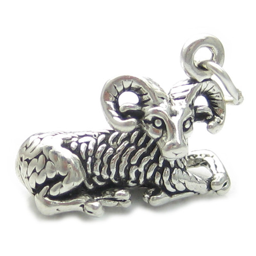 Ram - Goat sterling silver charm .925 x1 Rams Goats Aries Zodiac charms