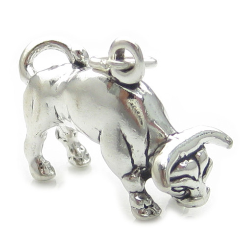 Bull sterling silver charm .925 x 1 Bulls Taurus Zodiac charms