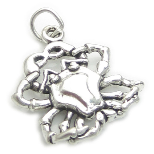 Crab sterling silver charm pendant .925 x 1 Cancer Crabs Zodiac charms